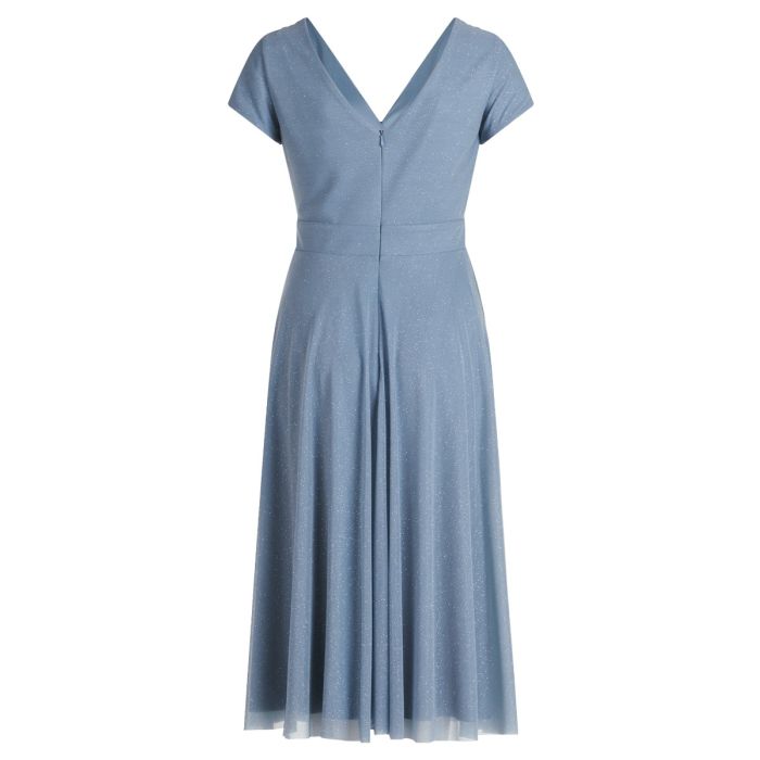 Maxikleid mit Glitzer, light blue/silver