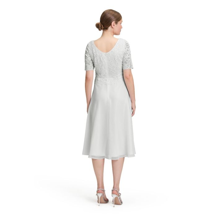 3/4 Kleid mit Spitzenoberteil, ivory white