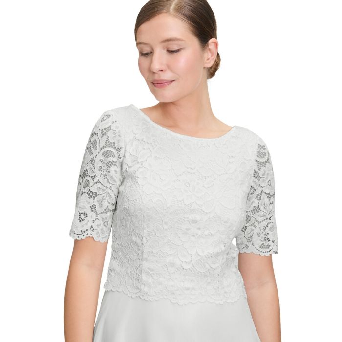 3/4 Kleid mit Spitzenoberteil, ivory white