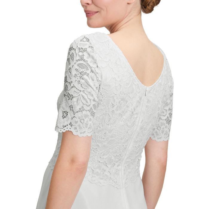 3/4 Kleid mit Spitzenoberteil, ivory white