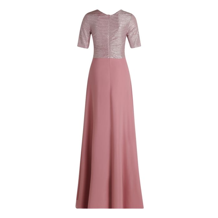Abendkleid mit Wasserfallausschnitt, rose/rose