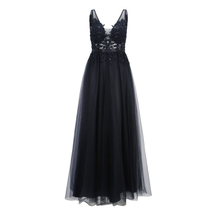 Ballkleid, salute-grau