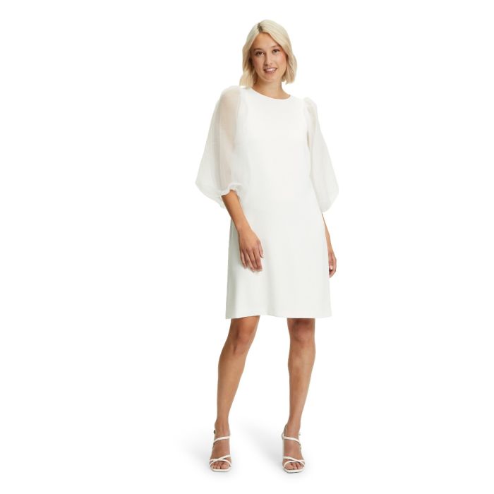 Etuikleid mit Puffärmel, ivory white