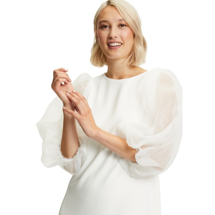 Etuikleid mit Puffärmel, ivory white