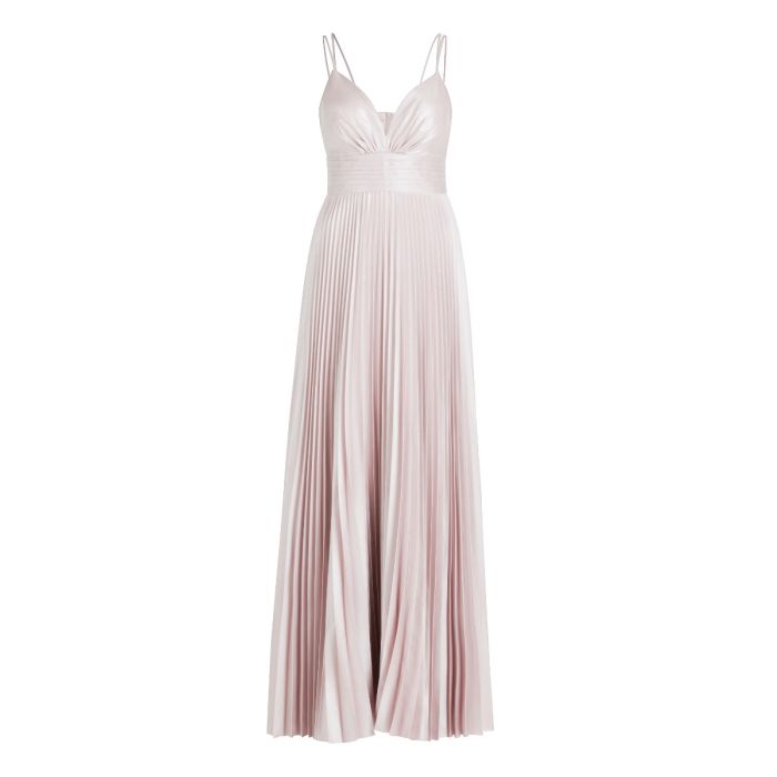 Abendkleid mit Plisseerock, rosé