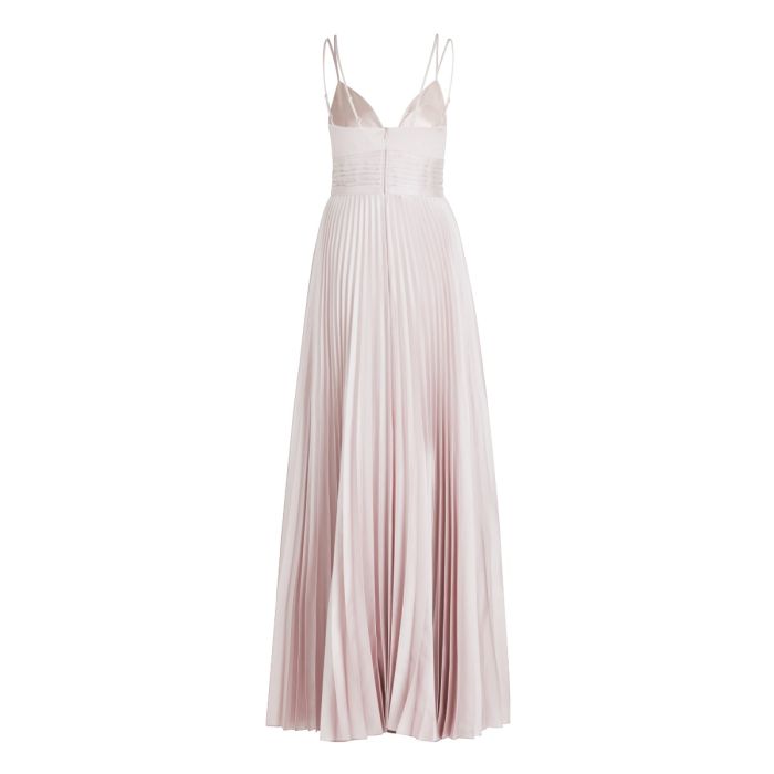 Abendkleid mit Plisseerock, rosé
