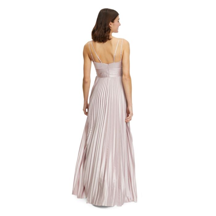 Abendkleid mit Plisseerock, rosé