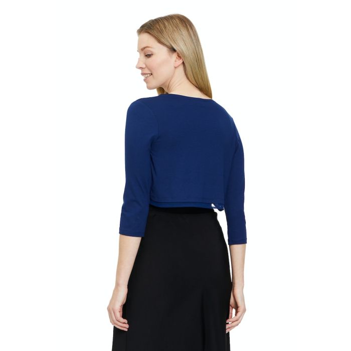 Bolero mit Chiffonkante, festival blue