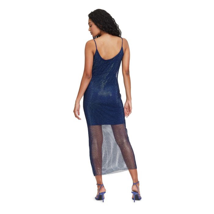 Kleid mit Glitzermesh, royal blue