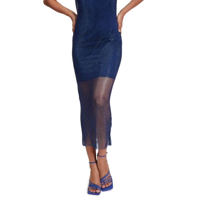 Kleid mit Glitzermesh, royal blue