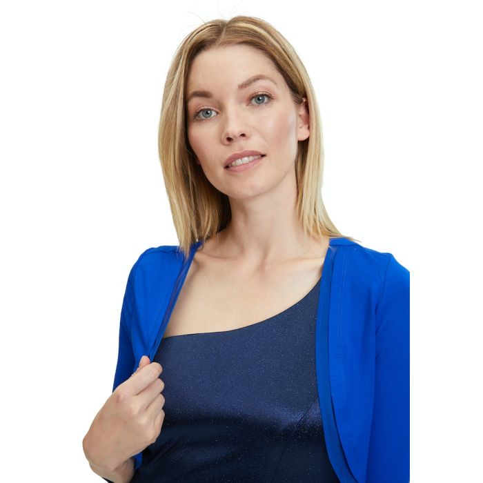 Bolero mit Chiffonkante, jewel blue