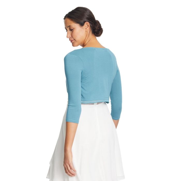 Bolero mit Chiffonkante, smoky teal