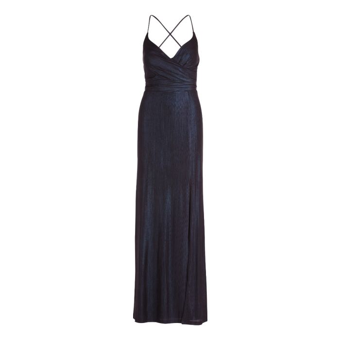 Jerseykleid mit Schlitz, dark blue/black