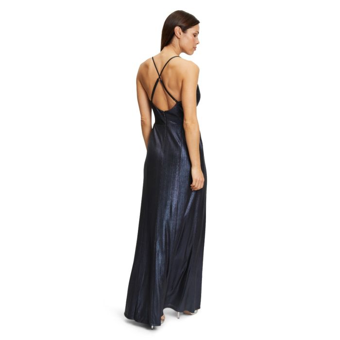 Jerseykleid mit Schlitz, dark blue/black