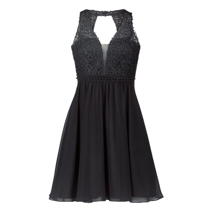 Festkleid mit Perlen, black