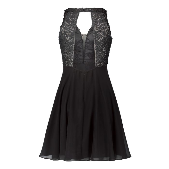 Festkleid mit Perlen, black