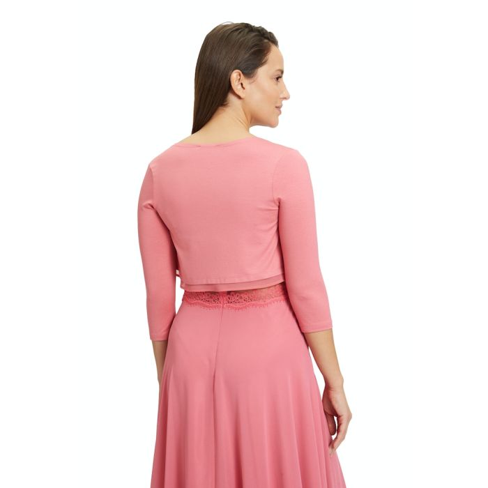 Bolero mit Chiffonkante, hot rosé