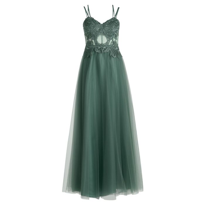 Ballkleid mit Schnürung, dark sage