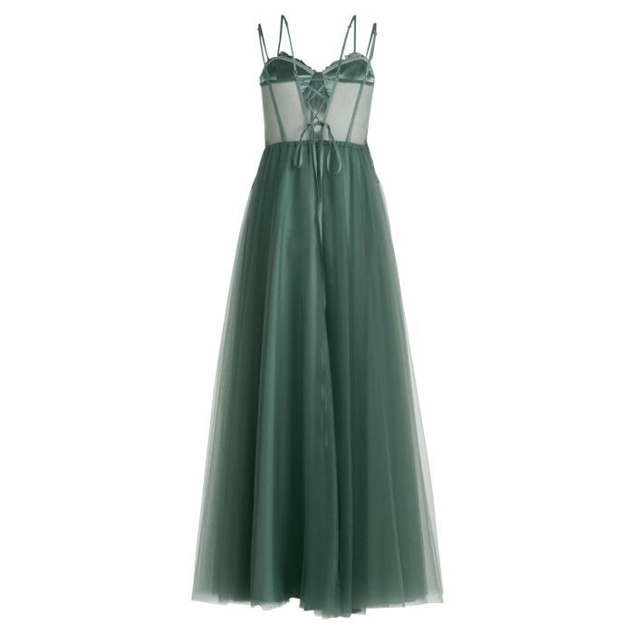 Ballkleid mit Schnürung, dark sage