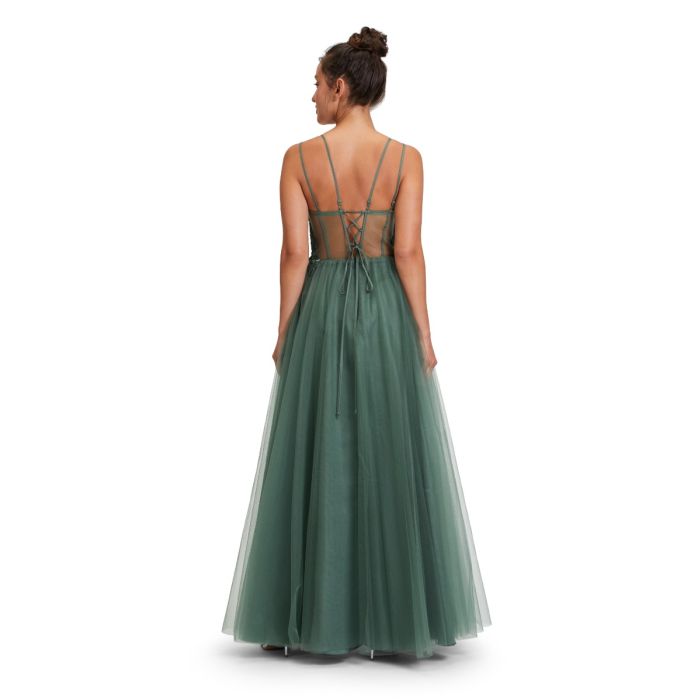 Ballkleid mit Schnürung, dark sage