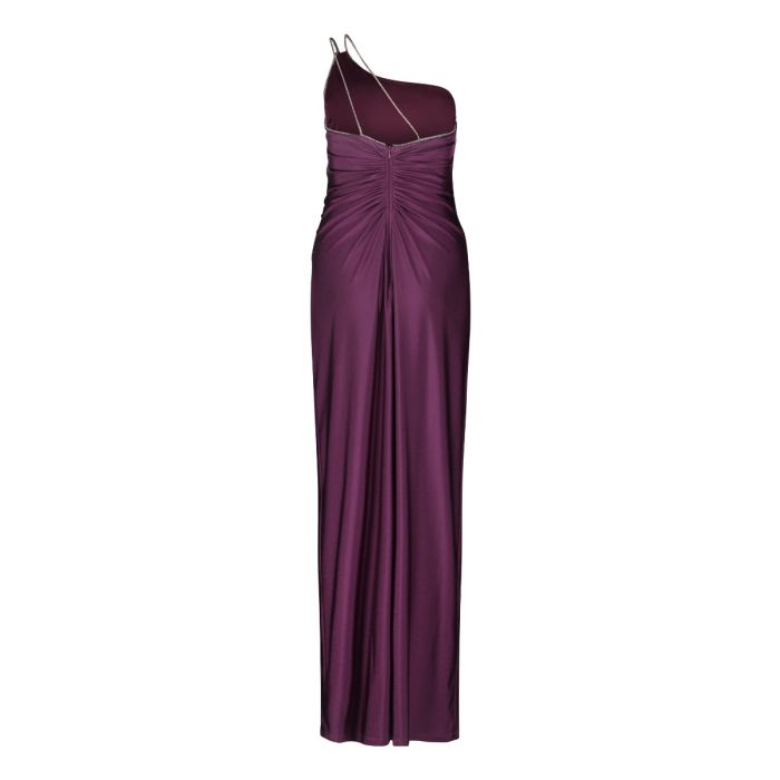 Jerseykleid mit Glitzerkante, shiny aubergine