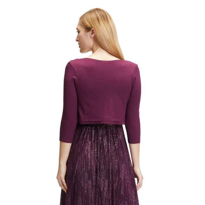 Bolero mit Chiffonkante, shiny bordeaux