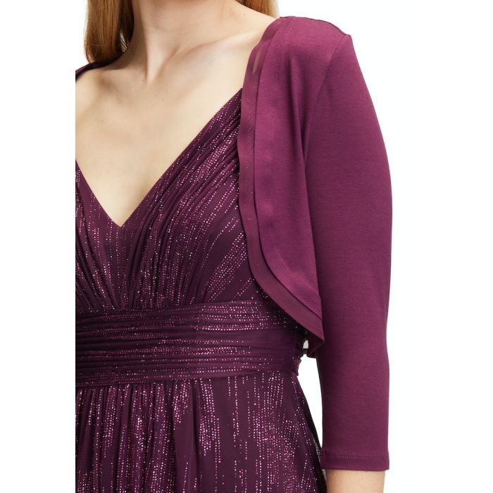 Bolero mit Chiffonkante, shiny bordeaux