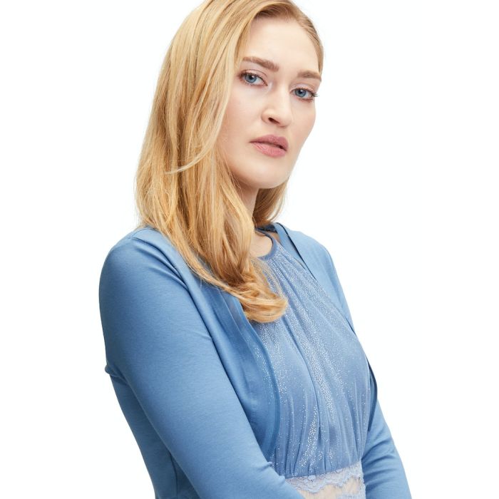 Bolero mit Chiffonkante, hushed blue
