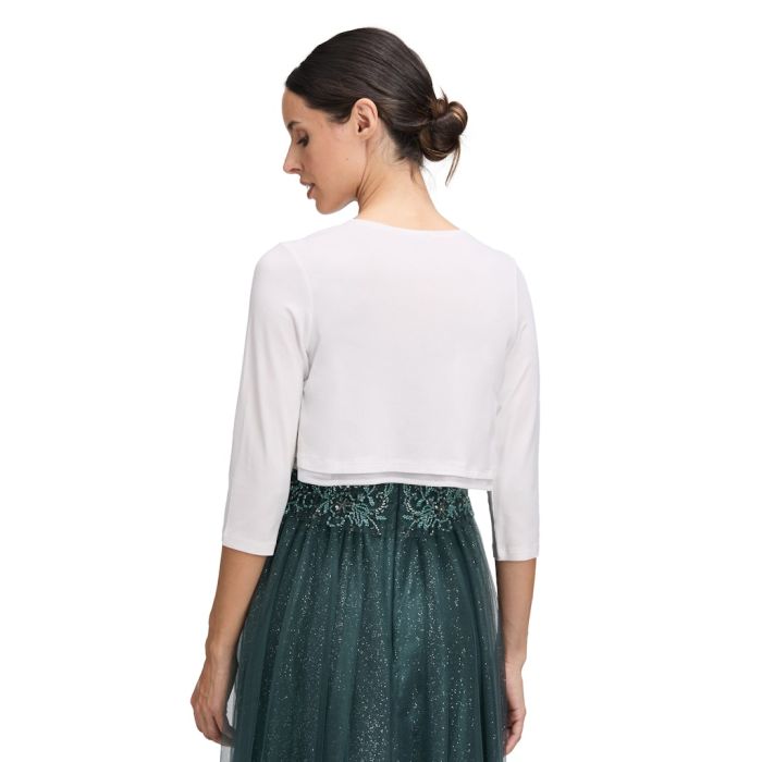 Bolero mit Chiffonkante, ivory white