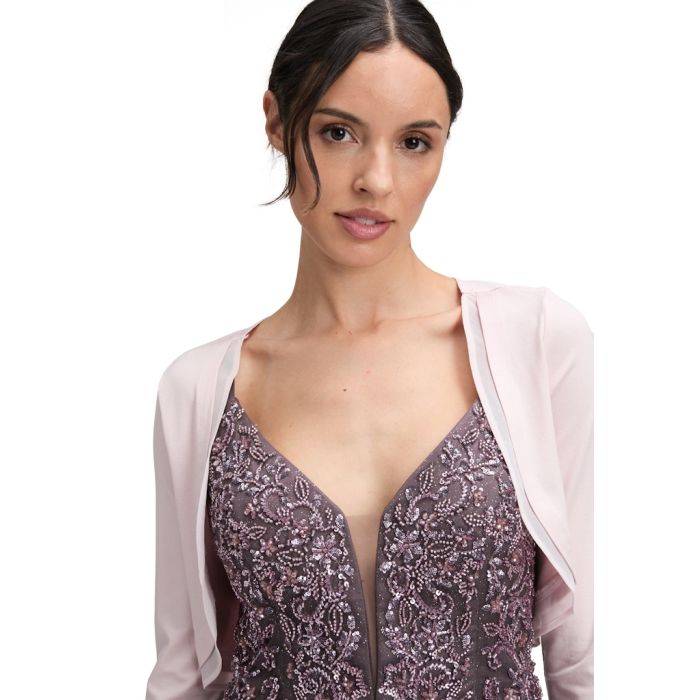 Bolero mit Chiffonkante, apricot