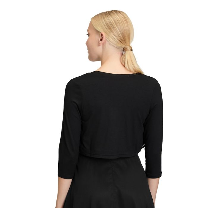 Bolero mit Chiffonkante, black