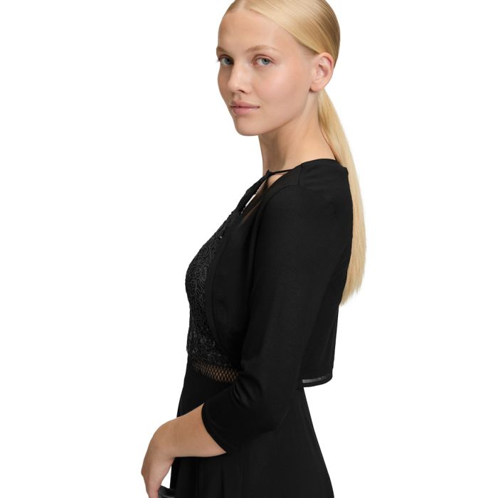 Bolero mit Chiffonkante, black