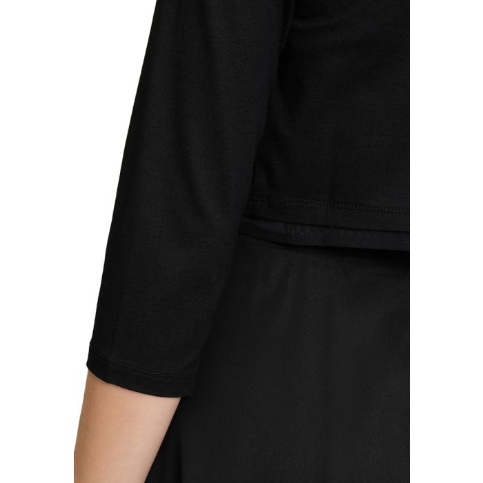 Bolero mit Chiffonkante, black