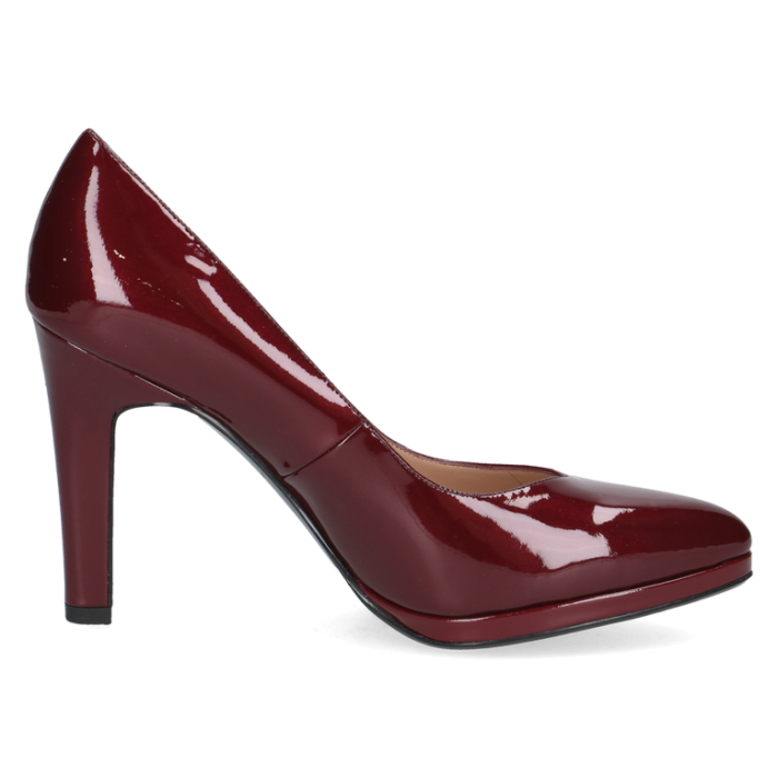 Plateau-Pumps, Lack, bordeaux patent