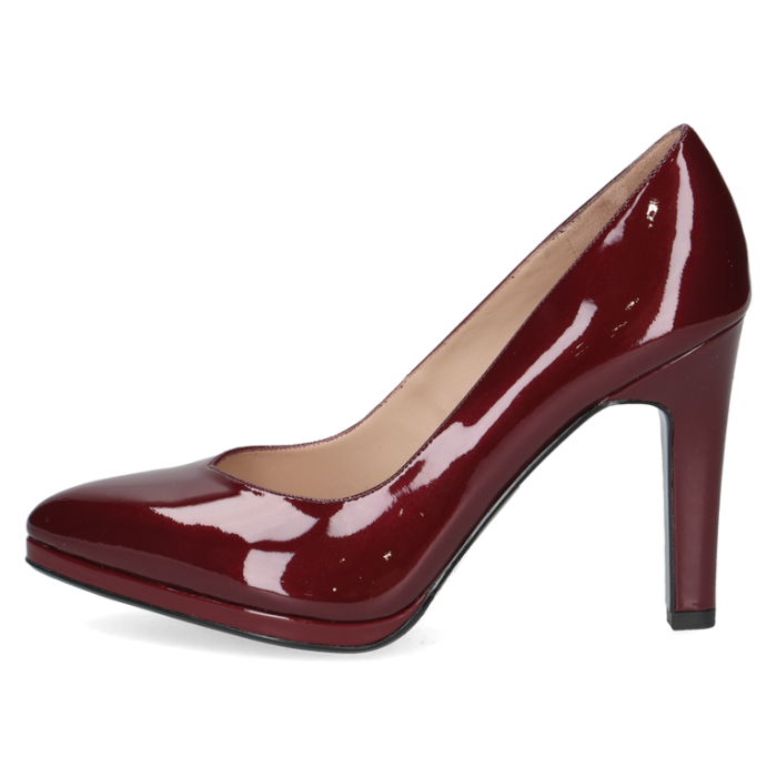 Plateau-Pumps, Lack, bordeaux patent