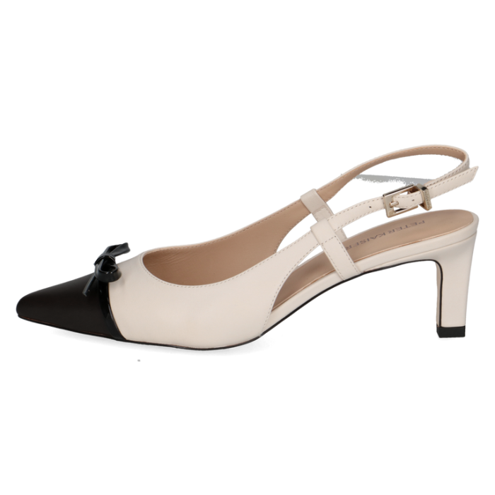 Slingpumps mit Schleife, offwhite/black