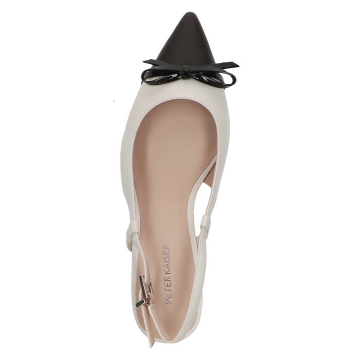 Slingpumps mit Schleife, offwhite/black